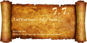 Tafferner Tünde névjegykártya